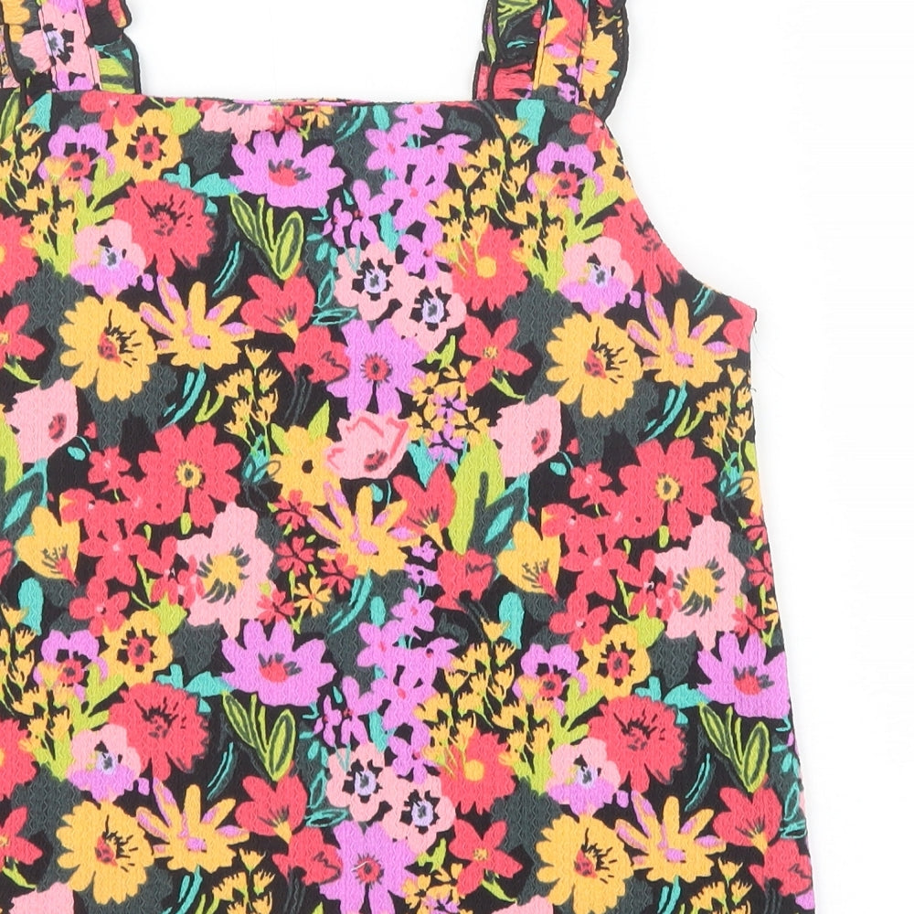 TU Womens Multicoloured Floral Polyester Basic Tank Size 8 Square Neck