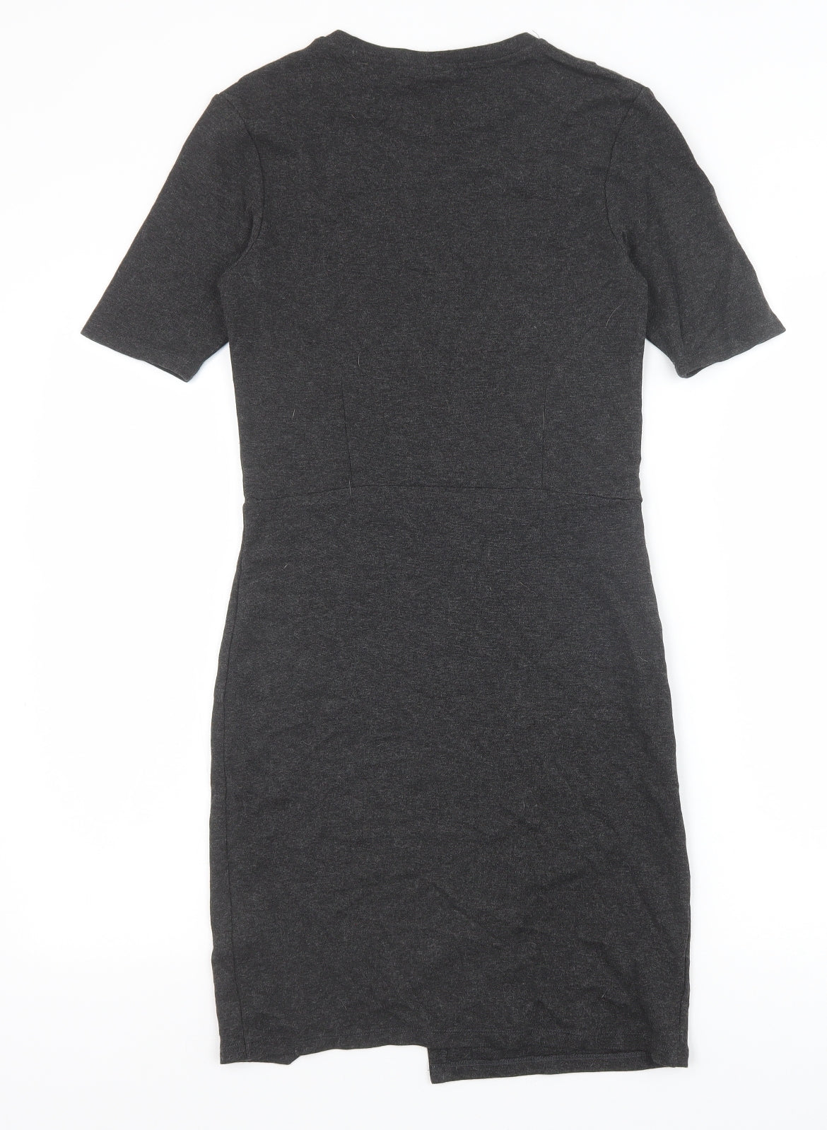 Topshop Womens Grey Viscose A-Line Size 10 Round Neck Pullover