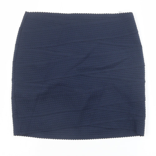 H&M Womens Blue Polyester Bandage Skirt Size S