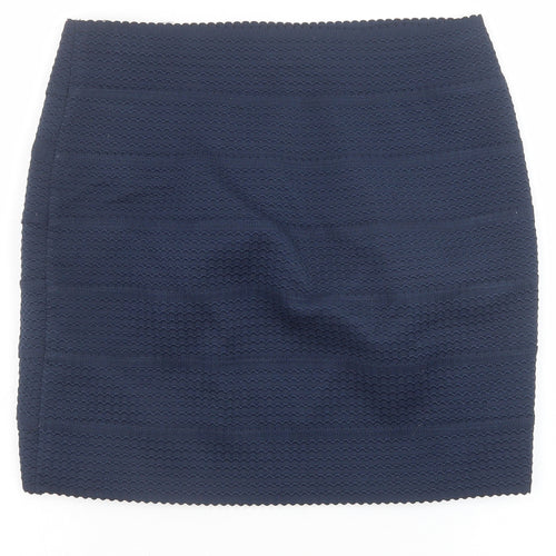 H&M Womens Blue Polyester Bandage Skirt Size S