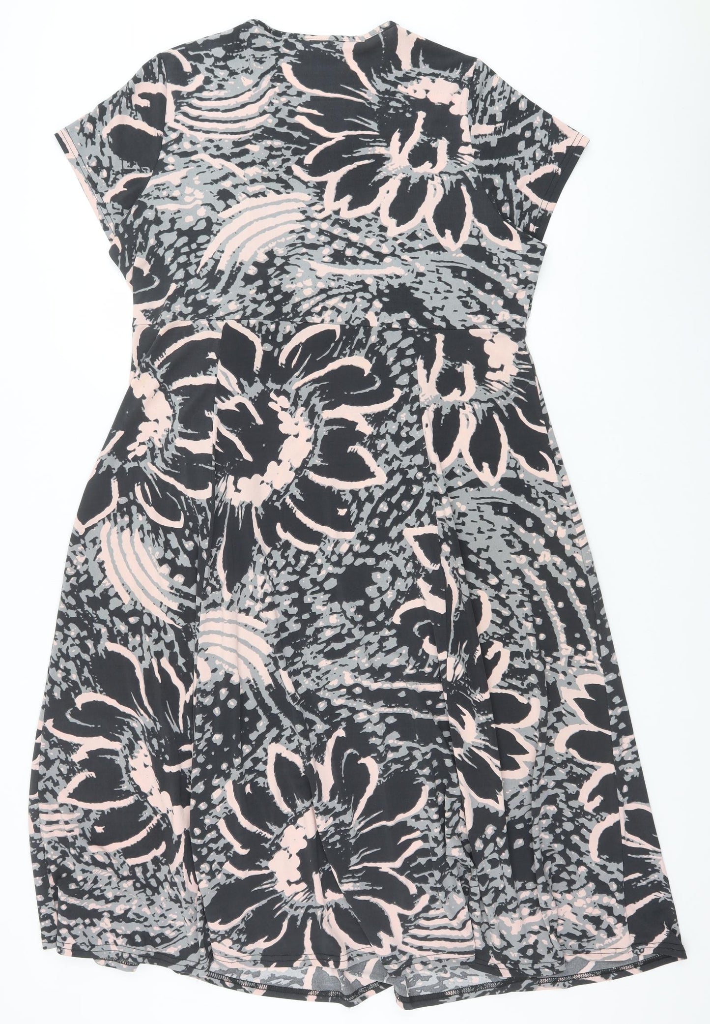 Nightingales Womens Multicoloured Floral Polyester Trapeze & Swing Size 18 V-Neck Pullover