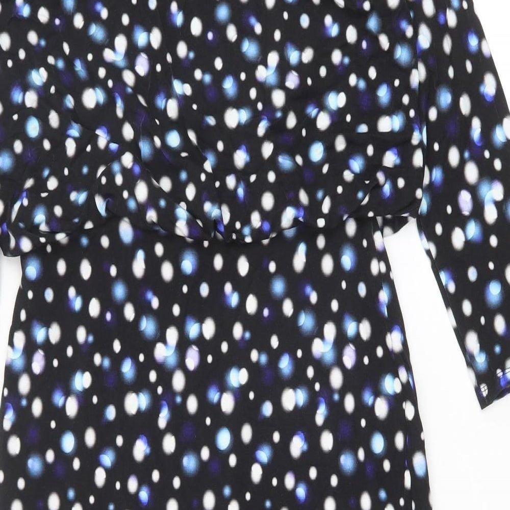 Phase Eight Womens Black Geometric Polyester A-Line Size 12 Round Neck Pullover