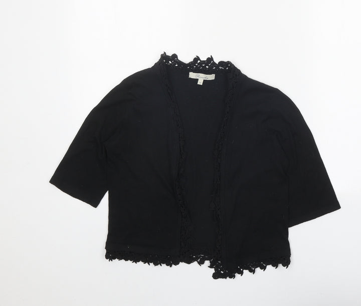 Peacocks Womens Black V-Neck Polyester Cardigan Jumper Size 10