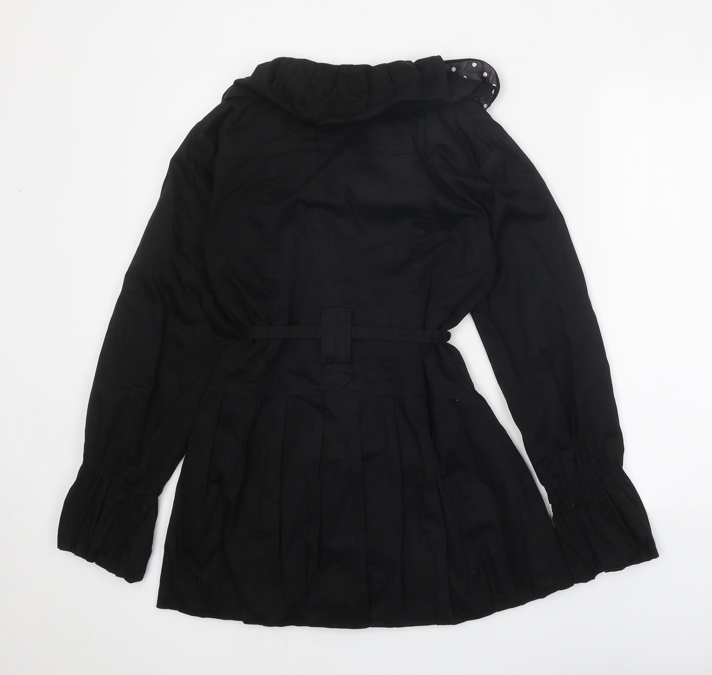 Aphorism Womens Black Overcoat Coat Size 10 Button