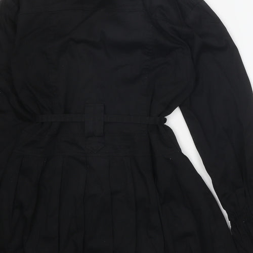 Aphorism Womens Black Overcoat Coat Size 10 Button