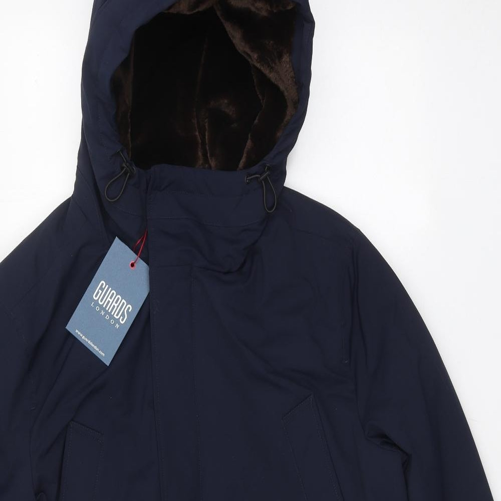 Guards London Womens Blue Rain Coat Coat Size 12 Zip