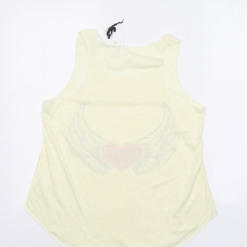 Fashion Temple Womens Yellow Polyester Basic Tank One Size Round Neck - Faith