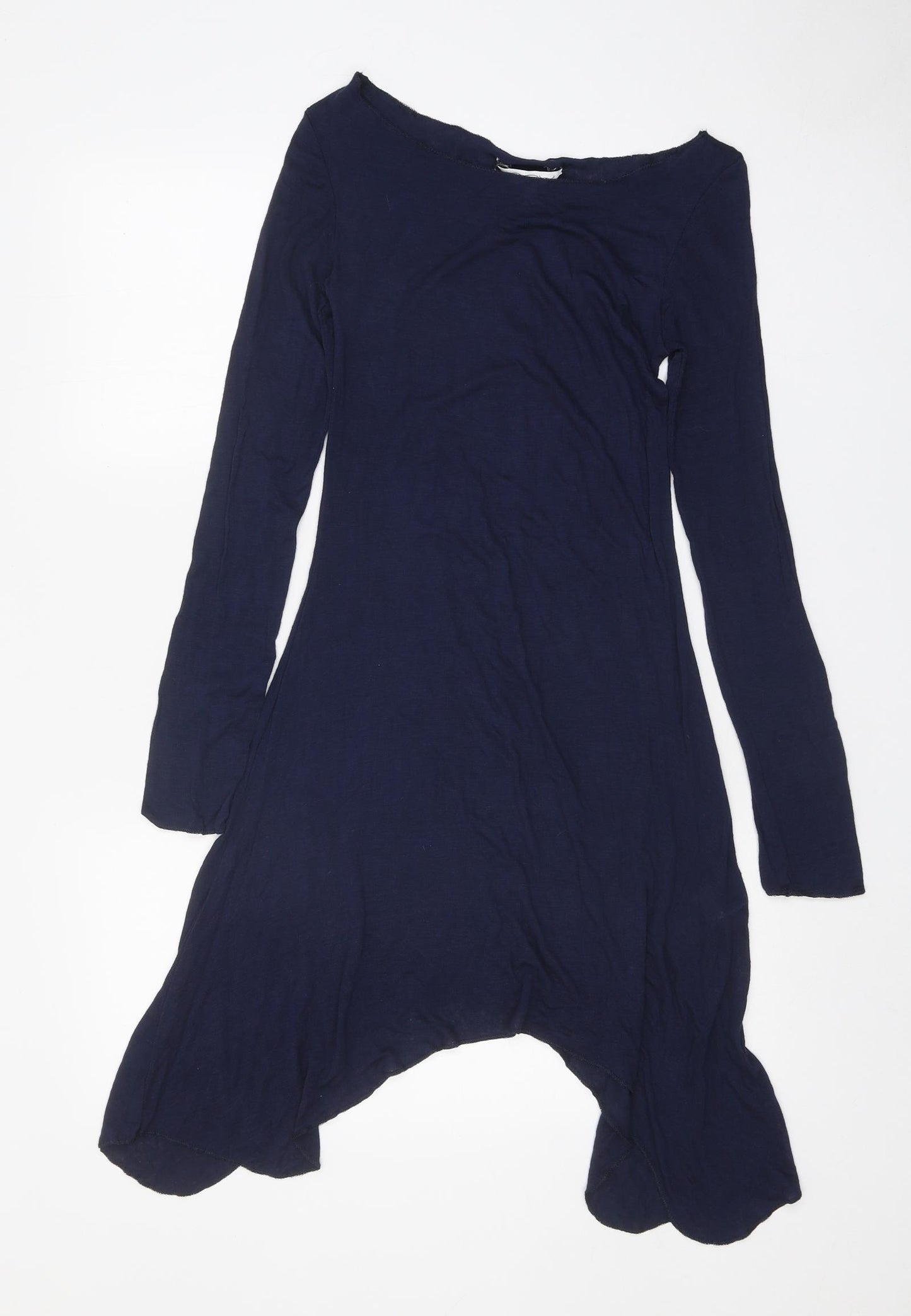 New Look Womens Blue Viscose A-Line Size 12 Boat Neck Pullover
