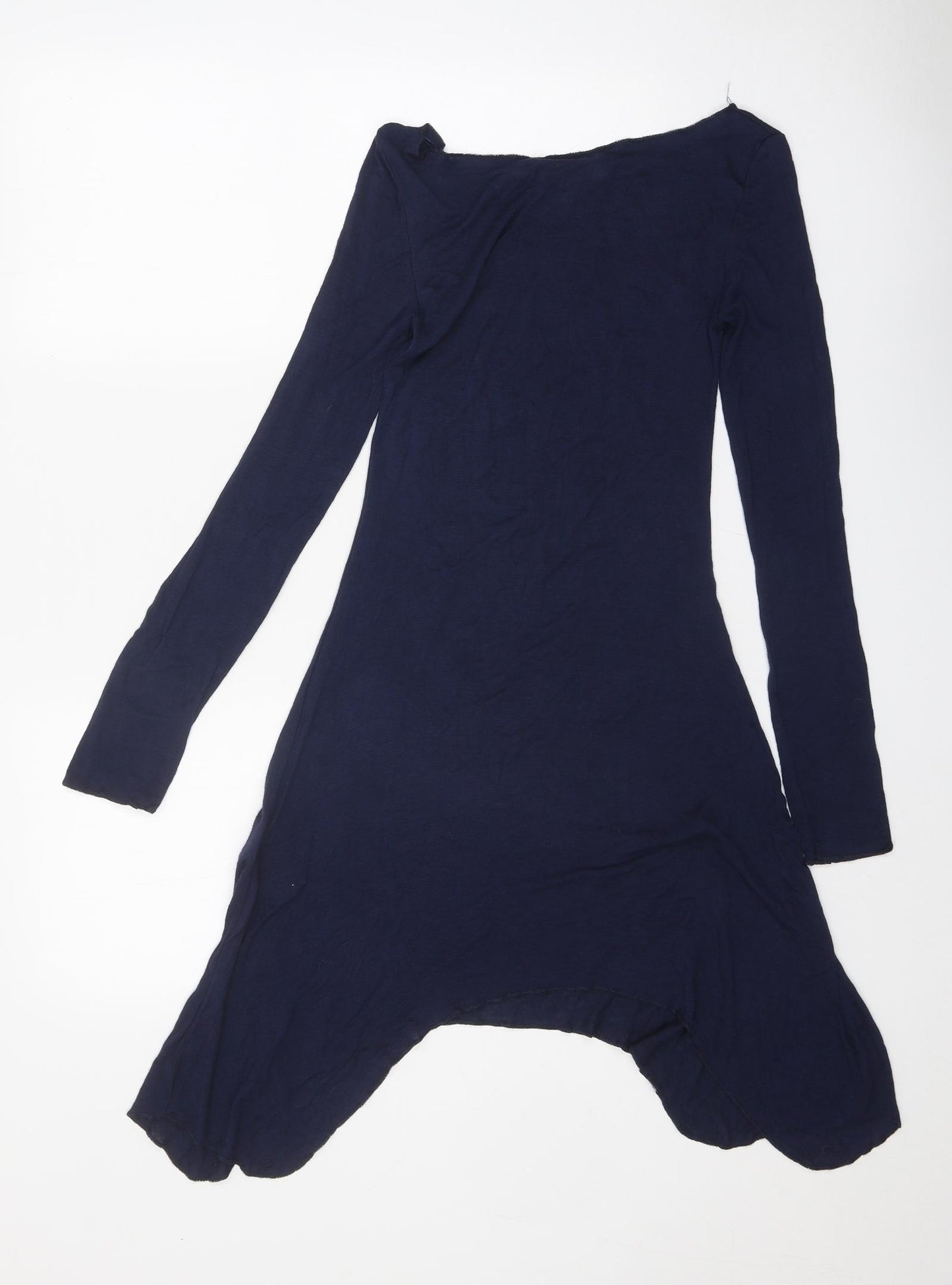New Look Womens Blue Viscose A-Line Size 12 Boat Neck Pullover
