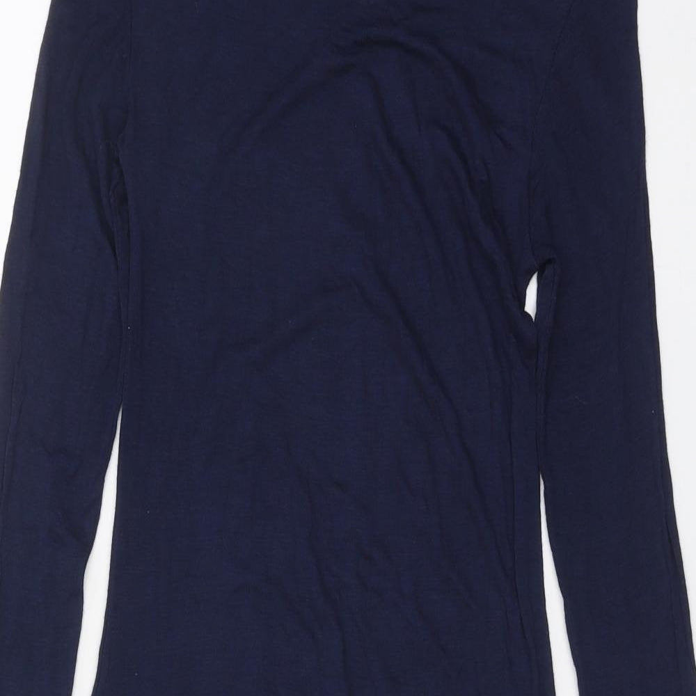 New Look Womens Blue Viscose A-Line Size 12 Boat Neck Pullover