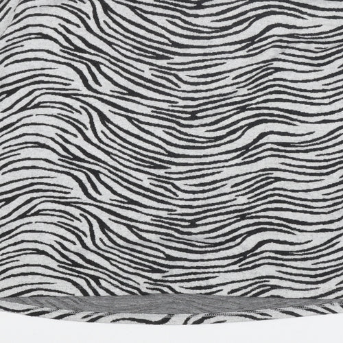 New Look Womens Grey Mock Neck Animal Print Polyester Pullover Jumper Size M - Zebra Pattern