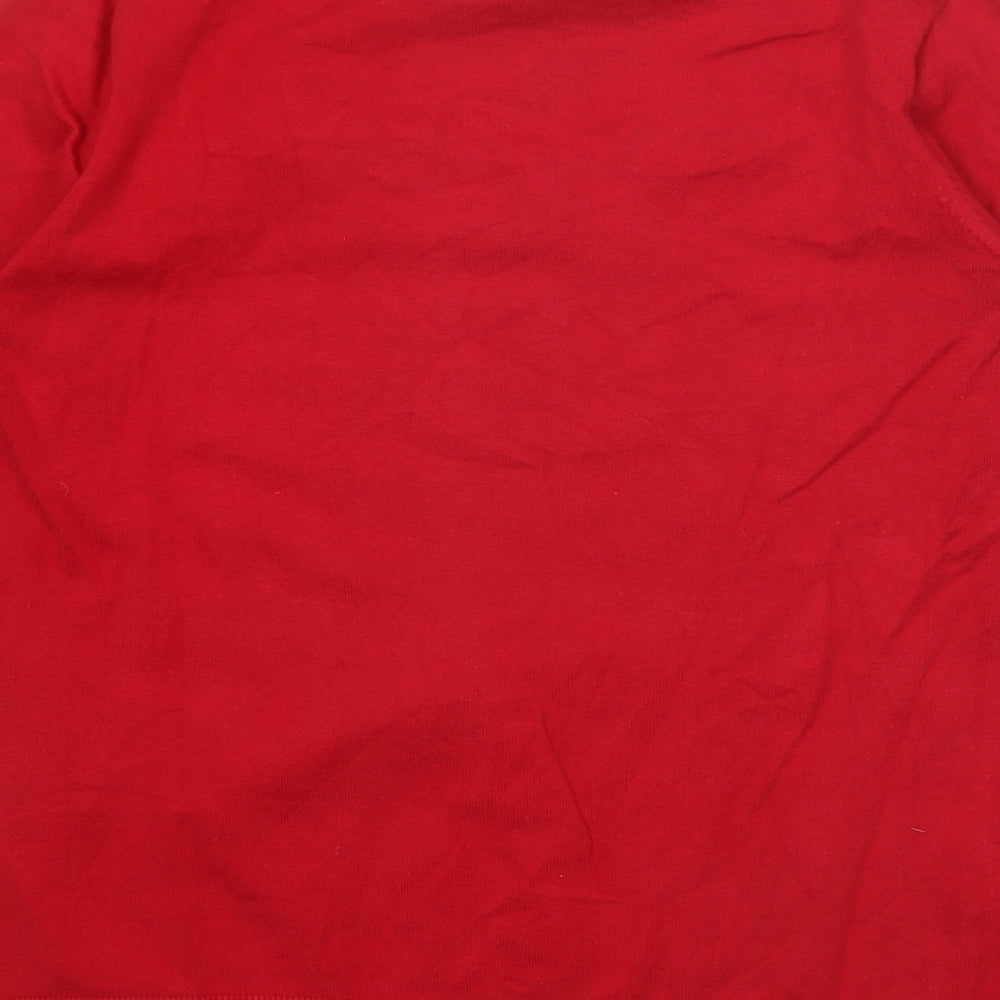 Laura Ashley Womens Red Round Neck Cotton Pullover Jumper Size 14