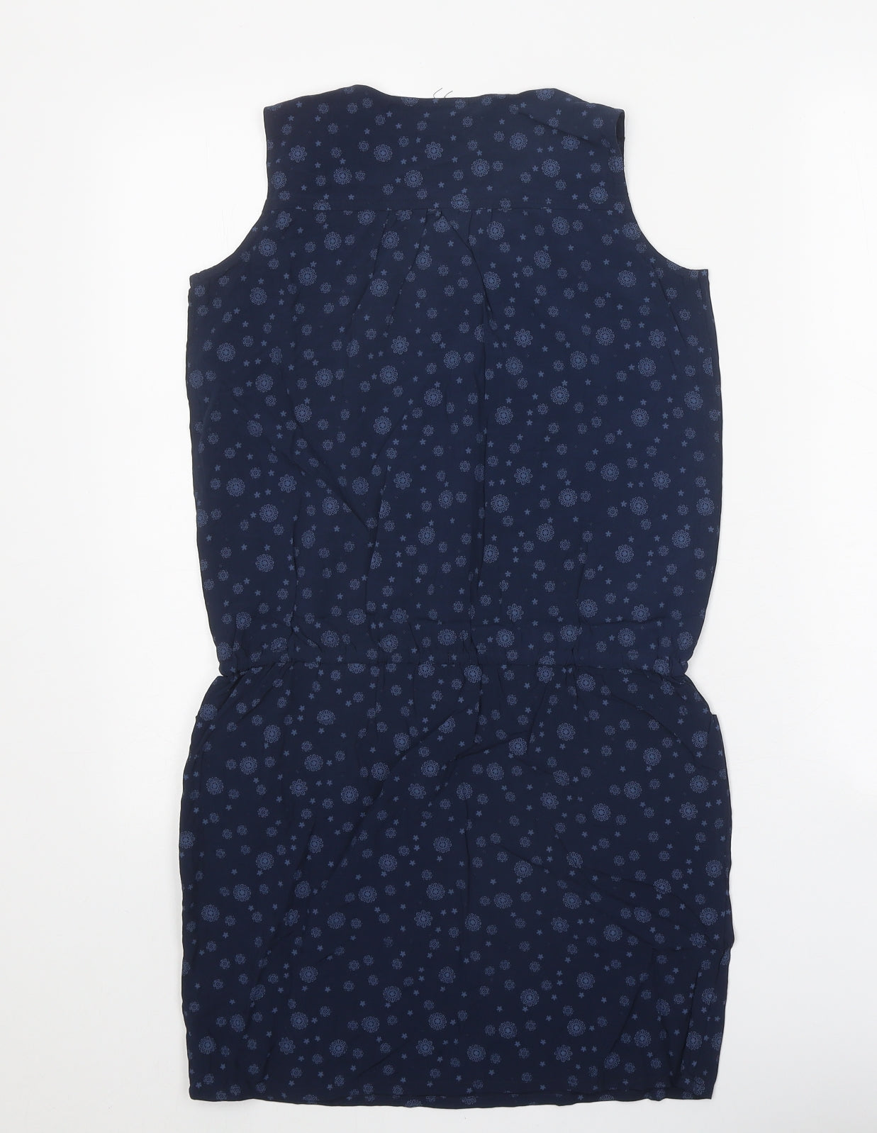 Trespass Womens Blue Geometric Viscose A-Line Size 2XS Scoop Neck Tie
