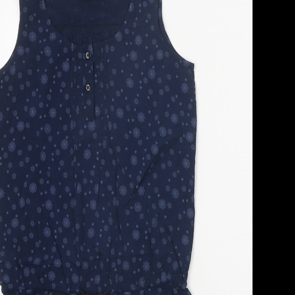 Trespass Womens Blue Geometric Viscose A-Line Size 2XS Scoop Neck Tie