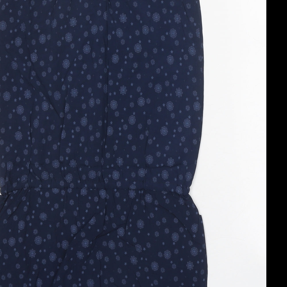 Trespass Womens Blue Geometric Viscose A-Line Size 2XS Scoop Neck Tie