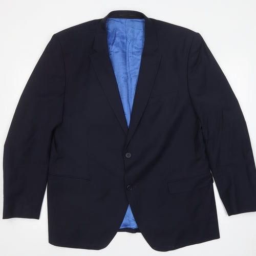 Santinelli Mens Blue Polyester Jacket Suit Jacket Size L Regular