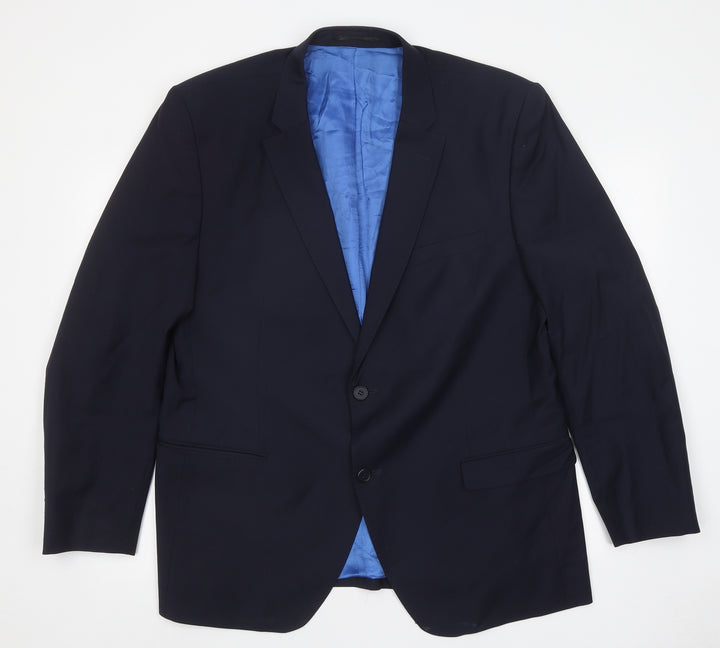 Santinelli Mens Blue Polyester Jacket Suit Jacket Size L Regular