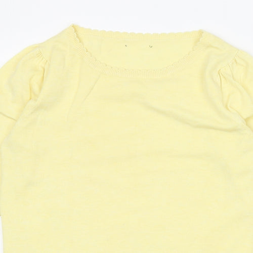 M&Co Womens Yellow Round Neck Viscose Pullover Jumper Size 10