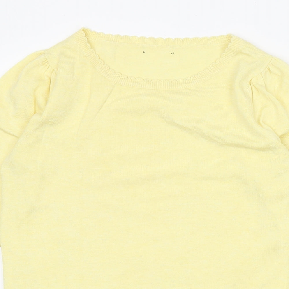 M&Co Womens Yellow Round Neck Viscose Pullover Jumper Size 10