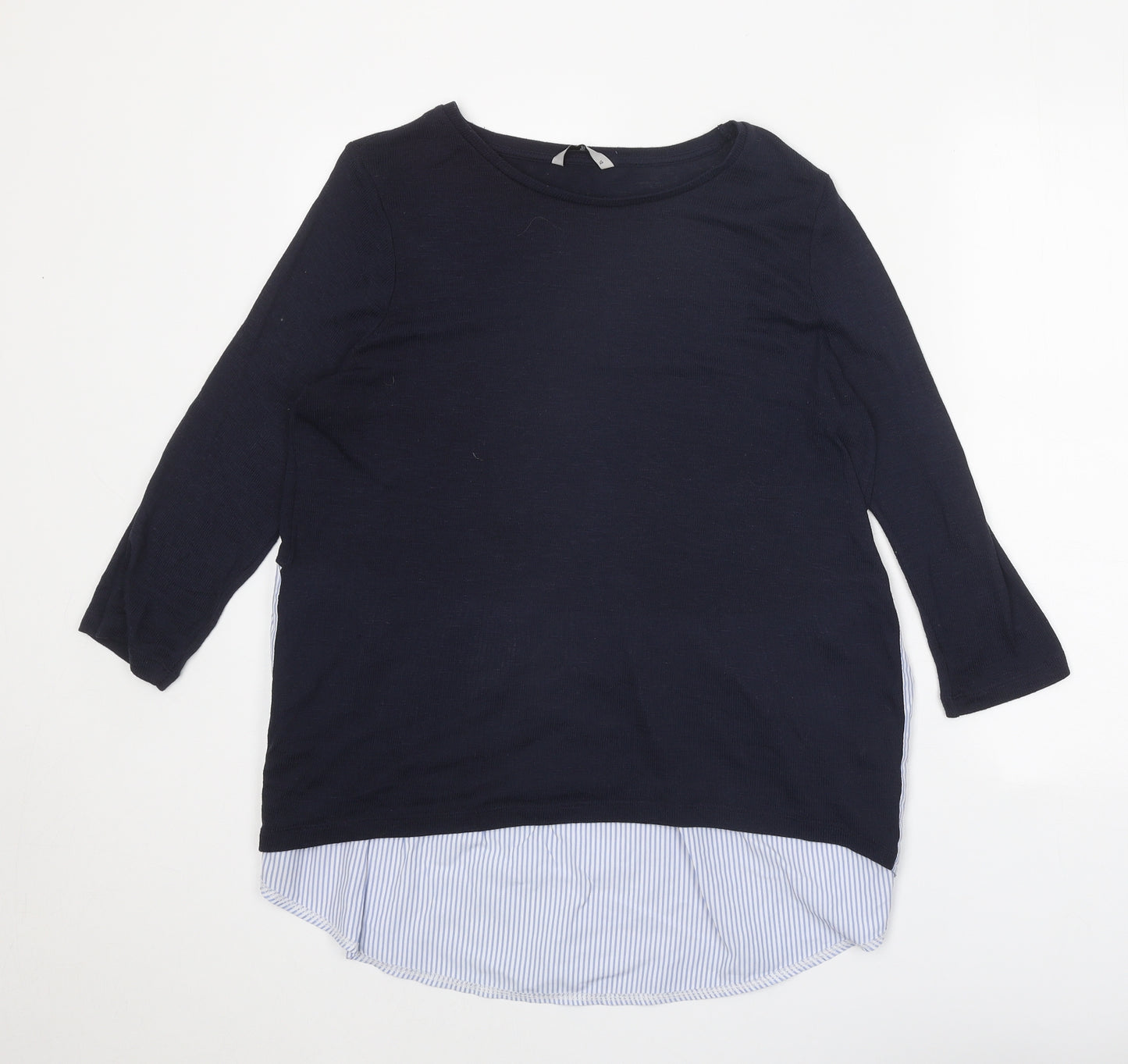 TU Womens Blue Round Neck Polyester Pullover Jumper Size 12