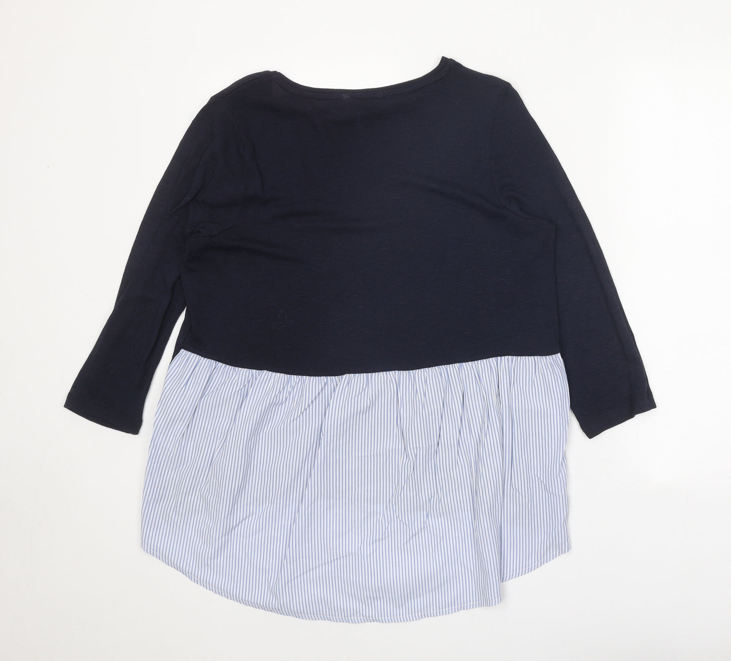 TU Womens Blue Round Neck Polyester Pullover Jumper Size 12