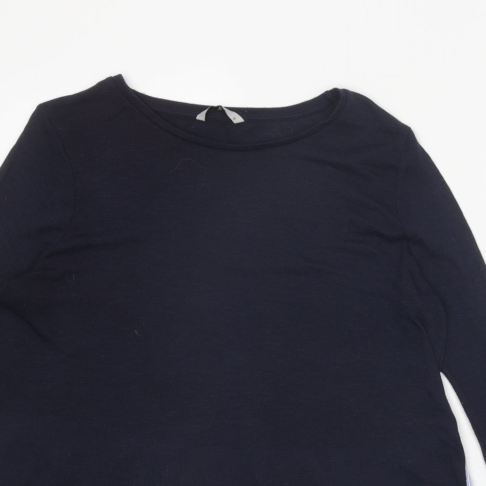 TU Womens Blue Round Neck Polyester Pullover Jumper Size 12