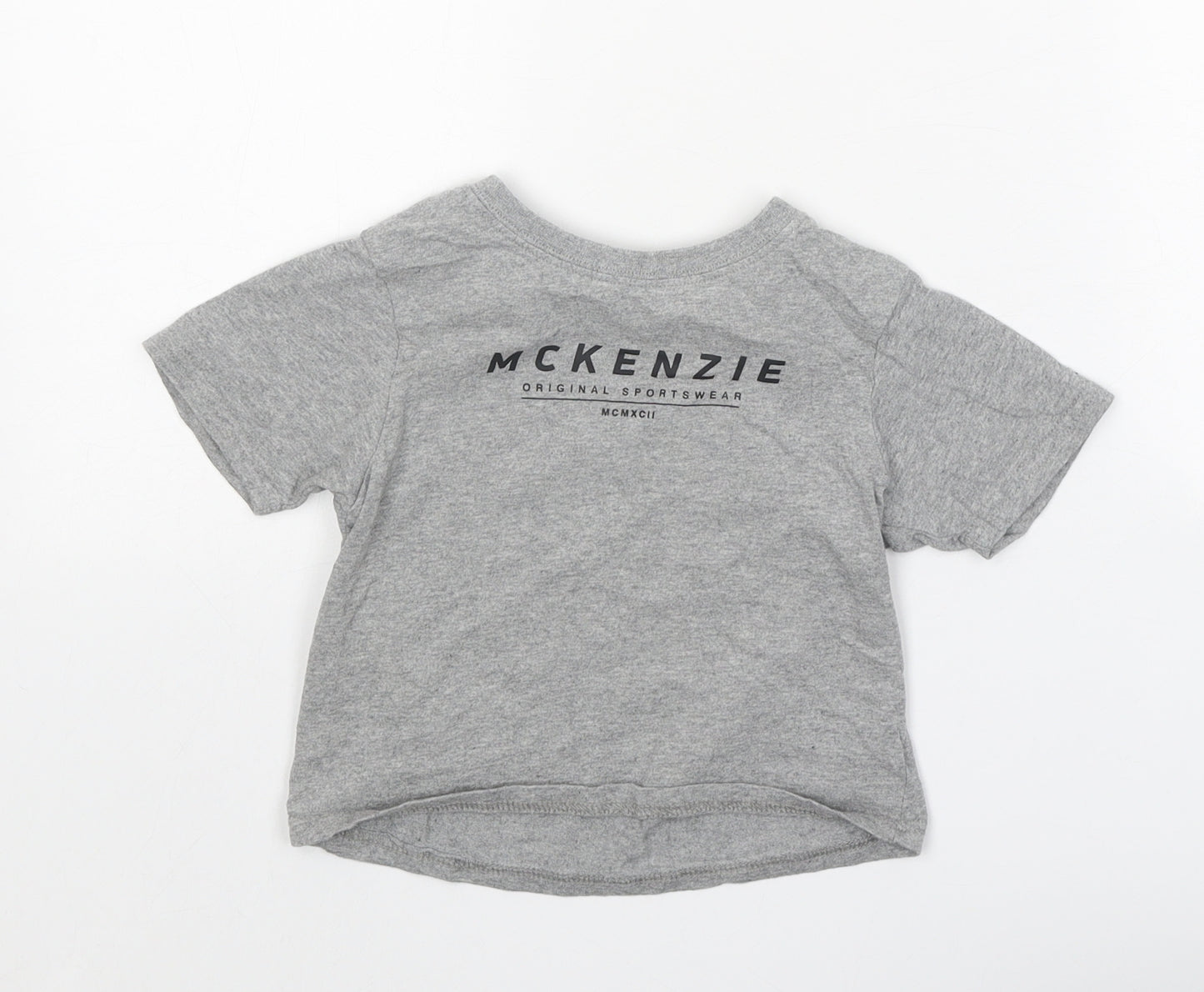 McKenzie Boys Grey 100% Cotton Basic T-Shirt Size 4-5 Years Round Neck Pullover