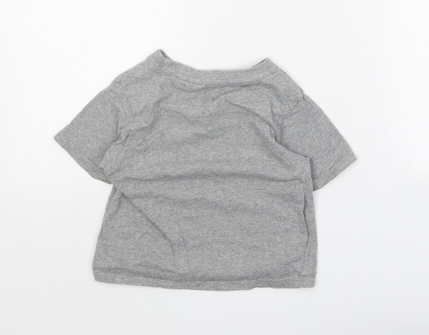 McKenzie Boys Grey 100% Cotton Basic T-Shirt Size 4-5 Years Round Neck Pullover