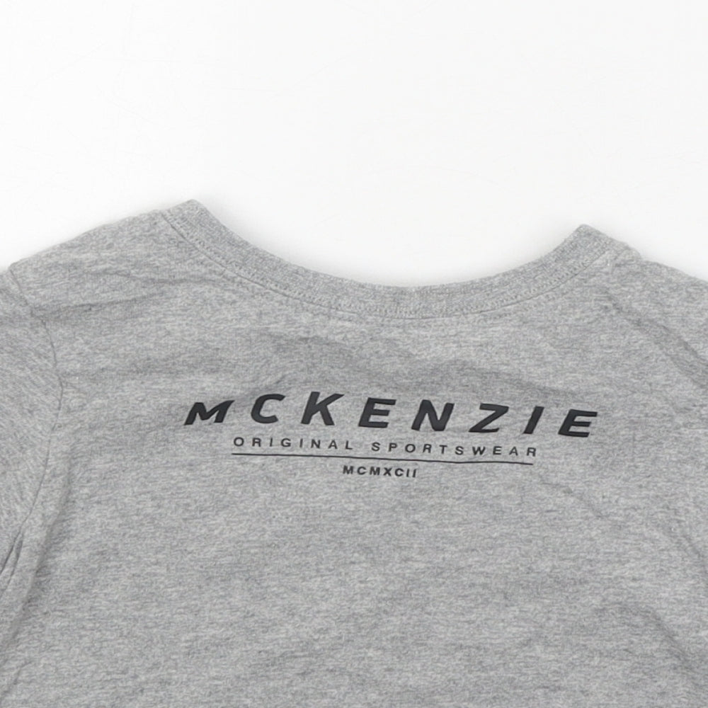 McKenzie Boys Grey 100% Cotton Basic T-Shirt Size 4-5 Years Round Neck Pullover