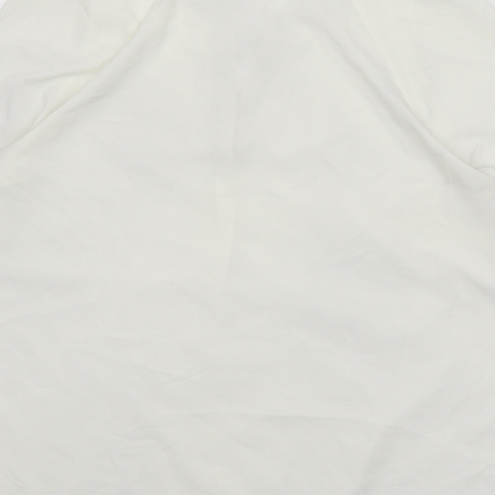 TU Womens White Polyester Basic Blouse Size 16 V-Neck