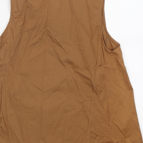 Lumina Womens Brown Cotton Basic Tank Size M V-Neck