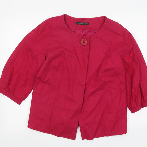Betty Jackson Black Womens Pink Jacket Blazer Size 10 Button