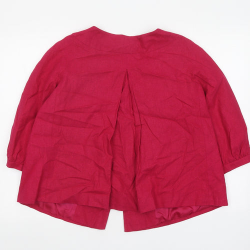 Betty Jackson Black Womens Pink Jacket Blazer Size 10 Button