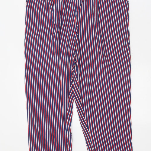 Studio Womens Multicoloured Striped Polyester Trousers Size 12 Regular