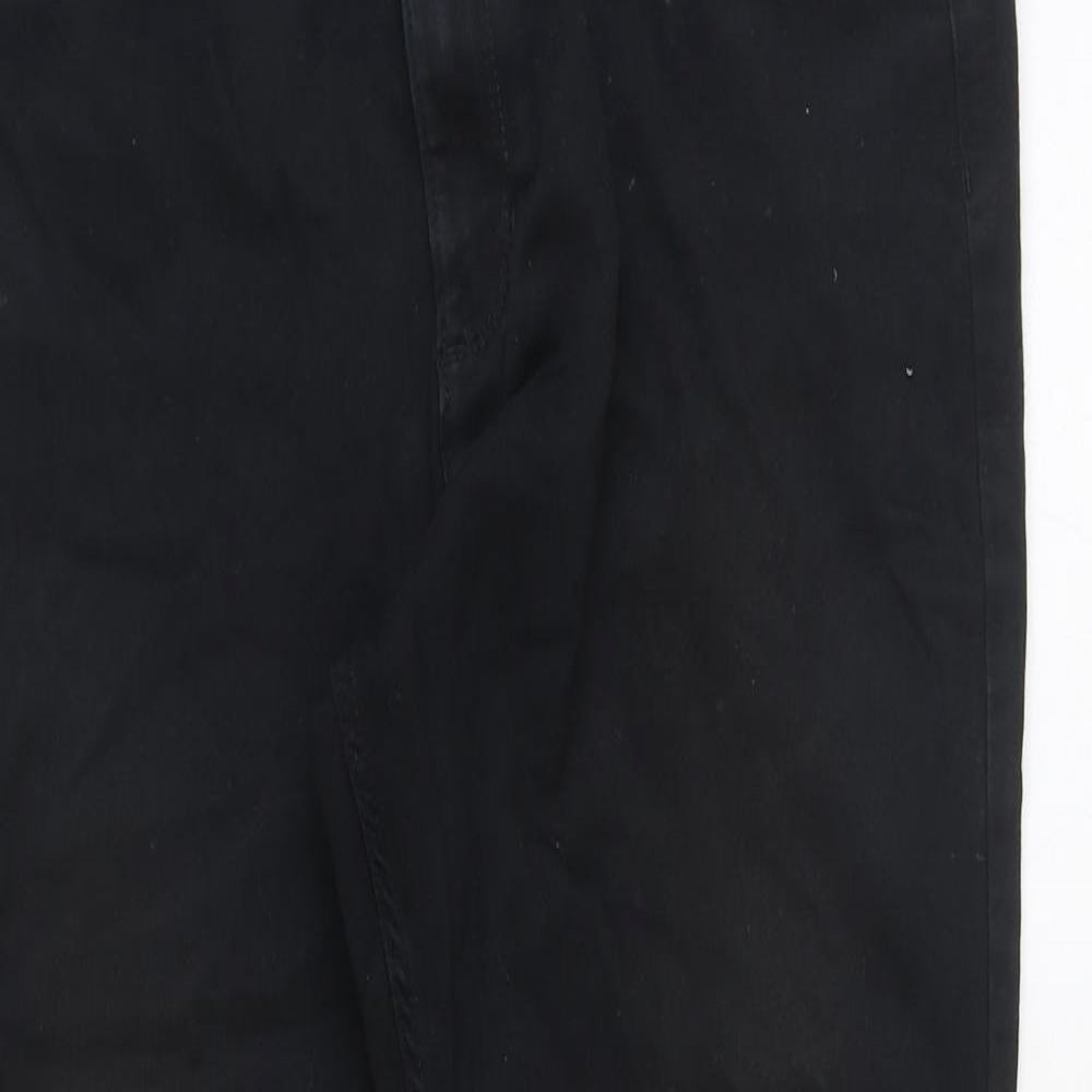 Marks and Spencer Womens Black Cotton Skinny Jeans Size 16 Regular Zip