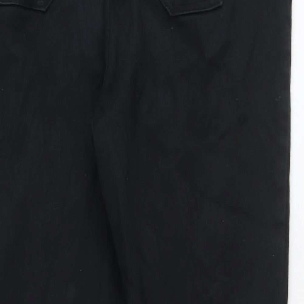 Marks and Spencer Womens Black Cotton Skinny Jeans Size 16 Regular Zip