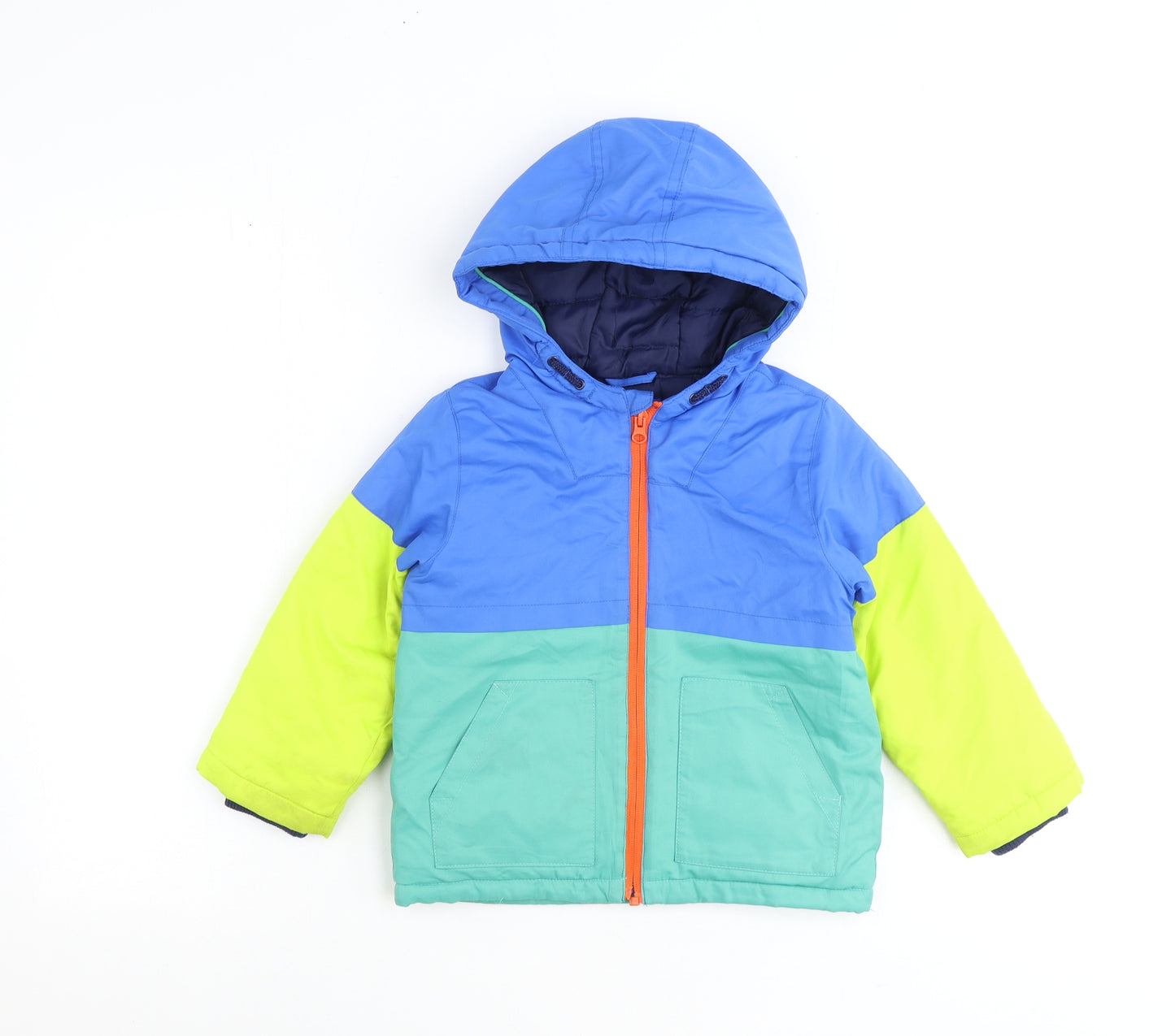 TU Boys Blue Colourblock Jacket Size 3-4 Years Zip
