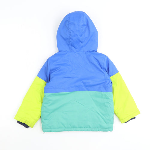 TU Boys Blue Colourblock Jacket Size 3-4 Years Zip