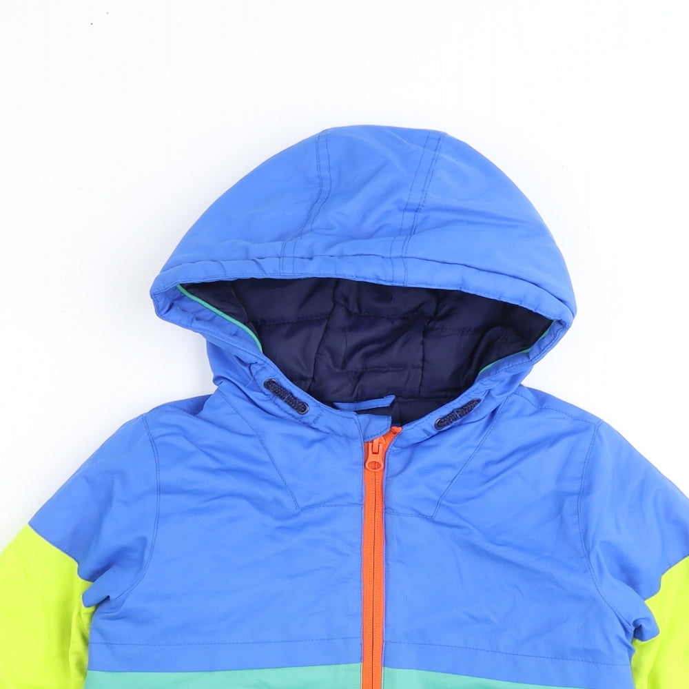 TU Boys Blue Colourblock Jacket Size 3-4 Years Zip