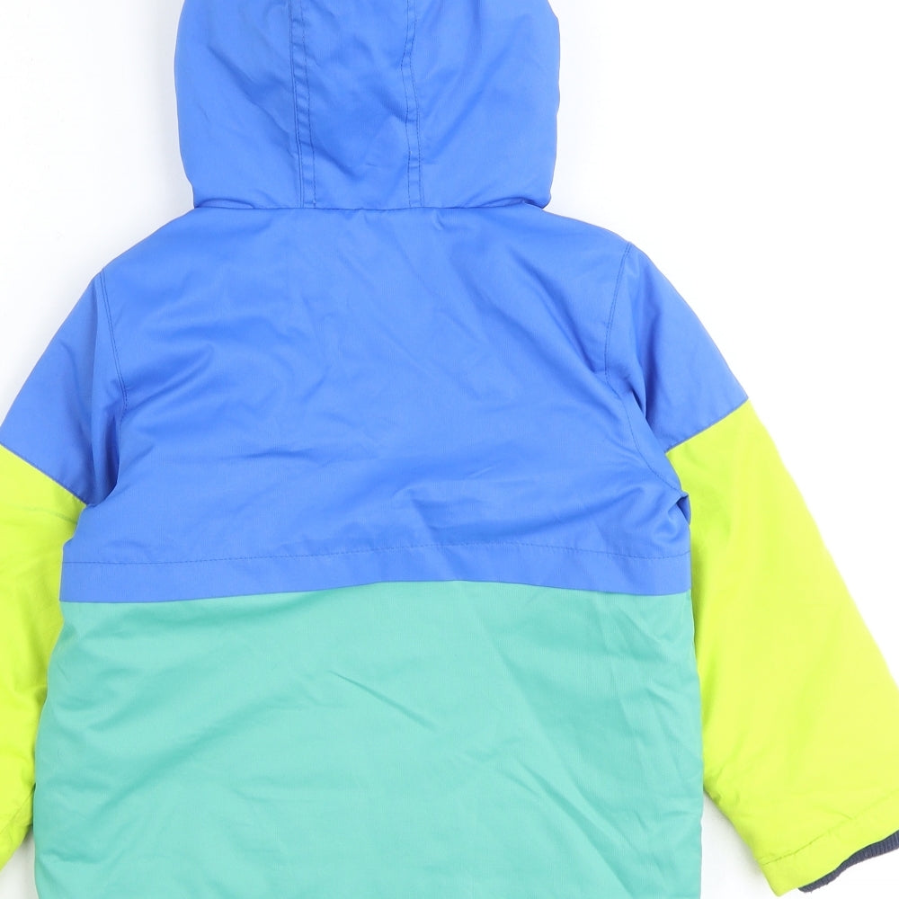 TU Boys Blue Colourblock Jacket Size 3-4 Years Zip