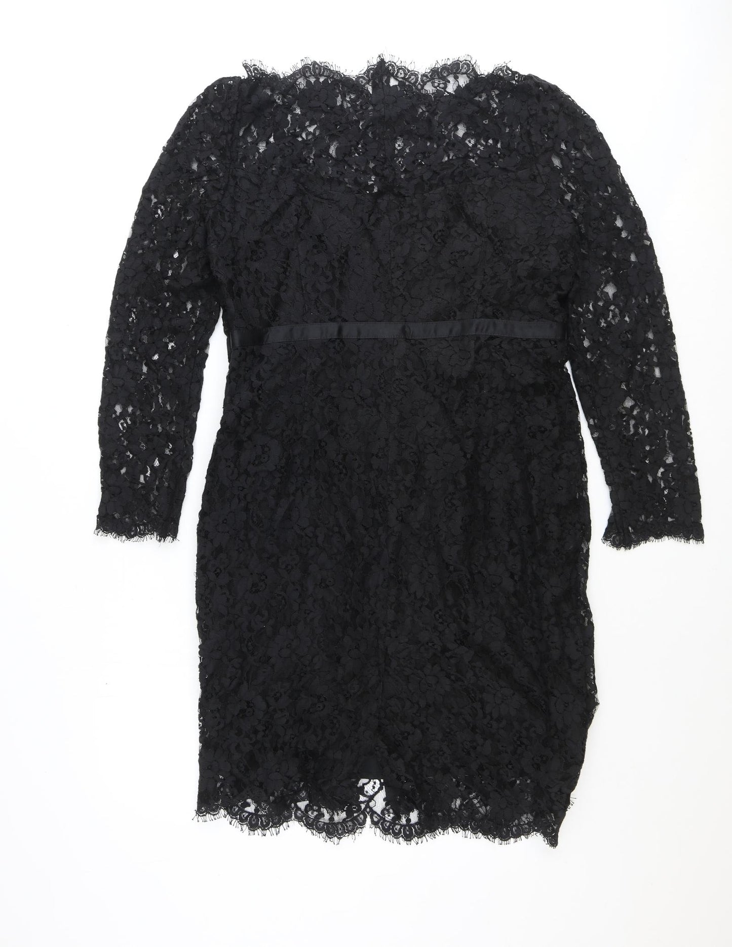 Jaeger Womens Black Polyester A-Line Size 16 Boat Neck Zip