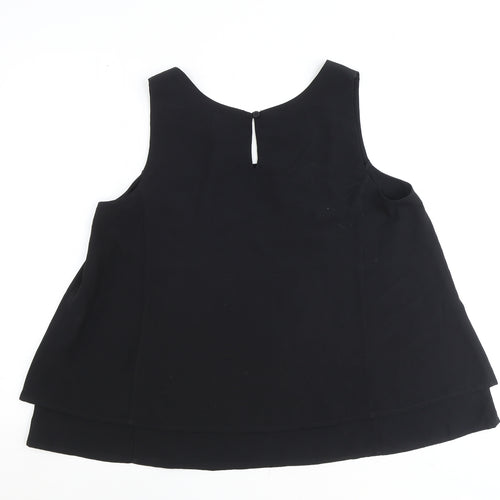 Together Womens Black Polyester Basic Tank Size 14 Round Neck
