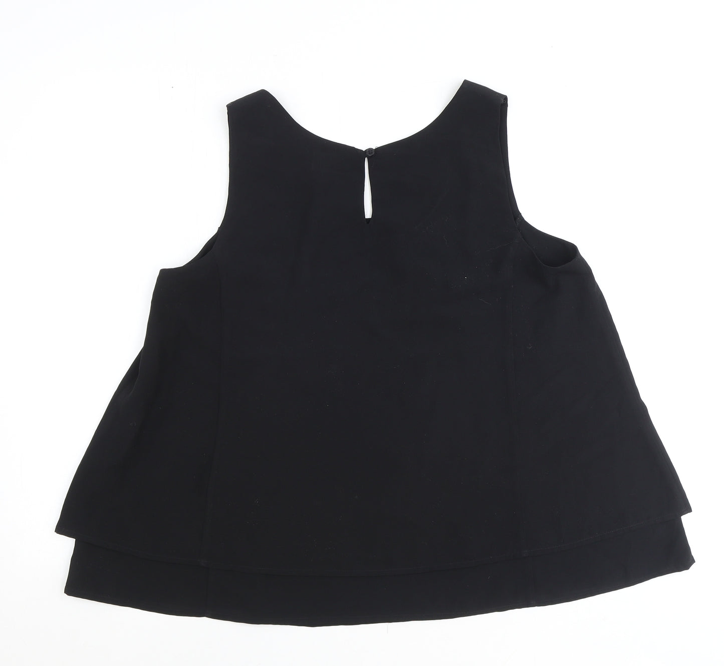 Together Womens Black Polyester Basic Tank Size 14 Round Neck