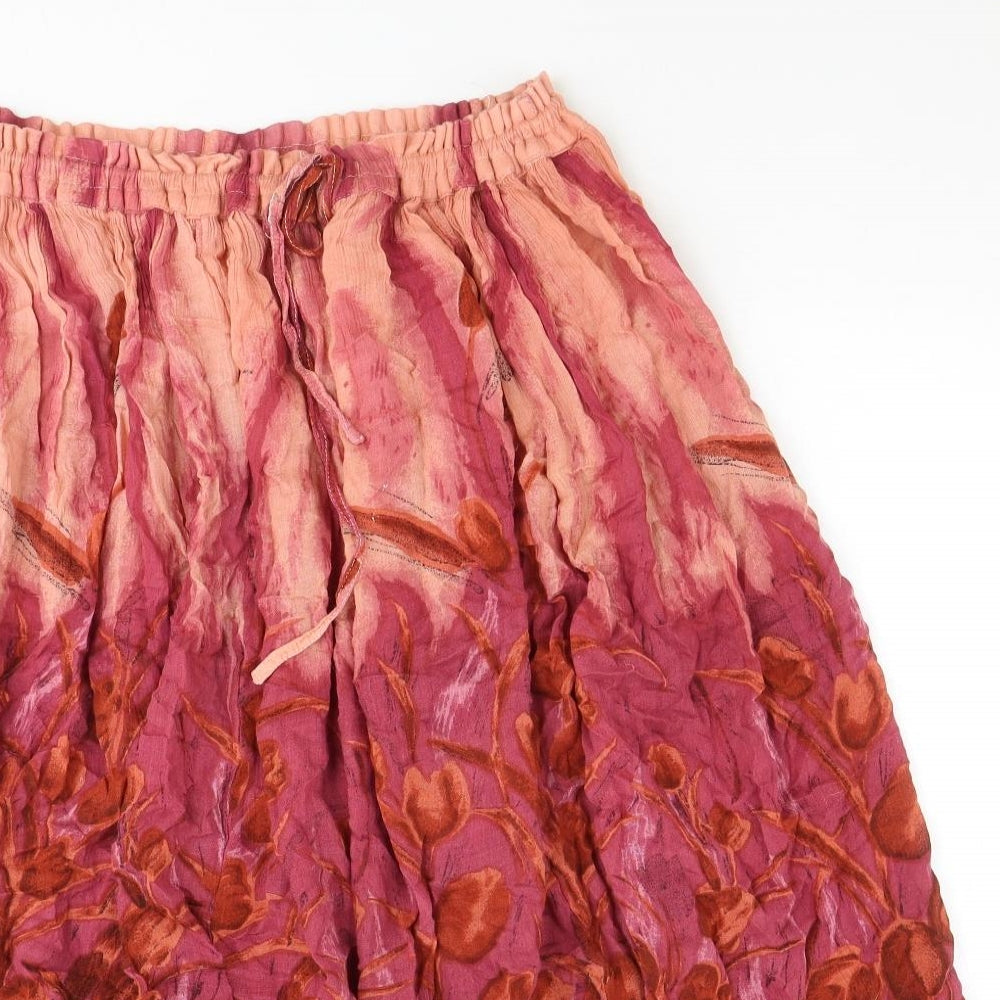 Alexara Womens Pink Geometric Polyester Peasant Skirt Size M