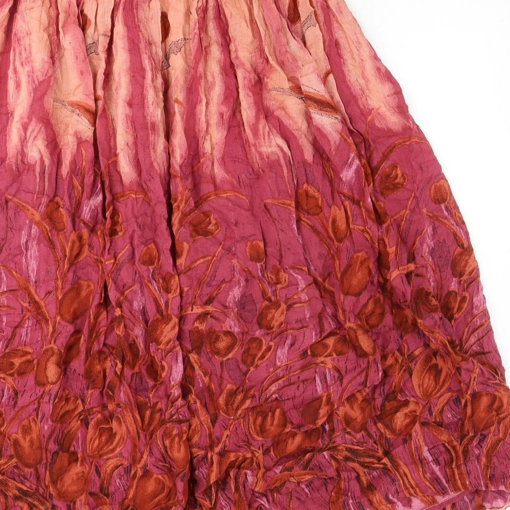 Alexara Womens Pink Geometric Polyester Peasant Skirt Size M