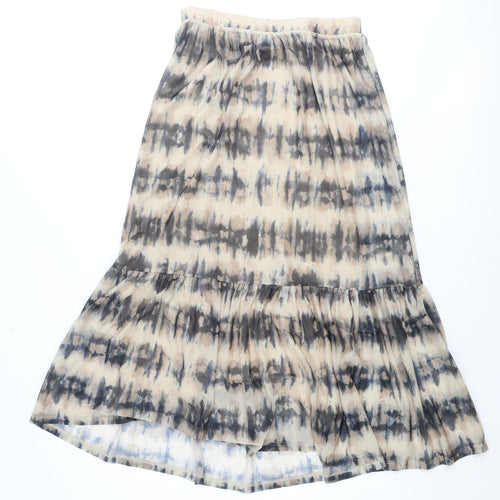 F&F Womens Brown Geometric Polyester Peasant Skirt Size 10