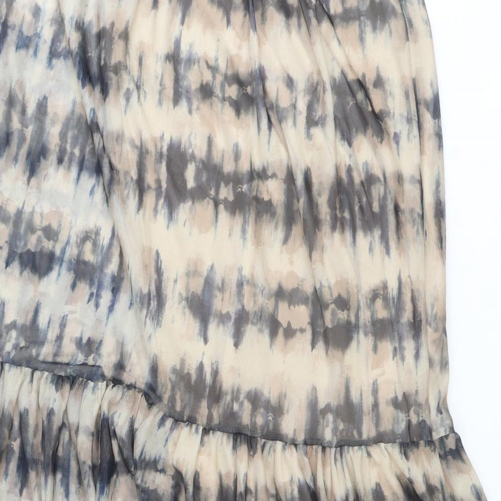 F&F Womens Brown Geometric Polyester Peasant Skirt Size 10