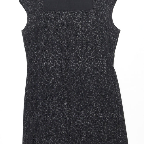 Onyx Nite Womens Black Polyester Sheath Size 14 Square Neck Pullover