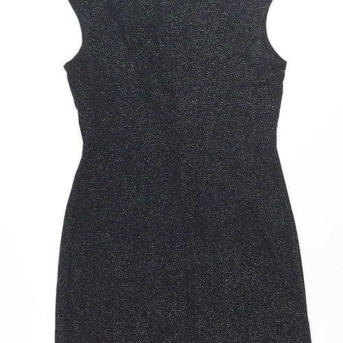 Onyx Nite Womens Black Polyester Sheath Size 14 Square Neck Pullover