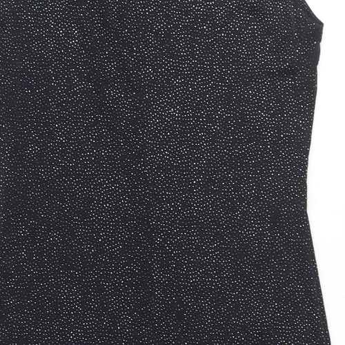 Onyx Nite Womens Black Polyester Sheath Size 14 Square Neck Pullover